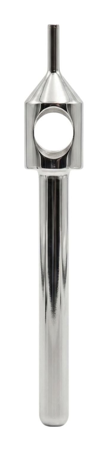 Steel manual FUE punch holder with viewing window, shown upright